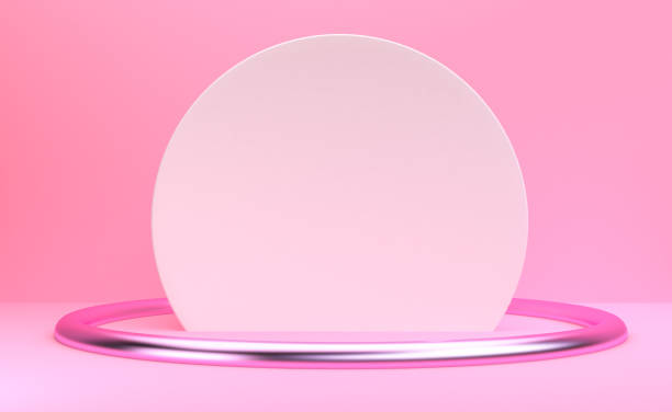 istock Minimalist abstract background, primitive geometrical figures, pastel colors, 3D render. 1163270873