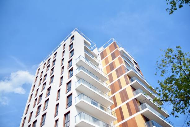 istock Multistory new modern apartment building. 1163284724