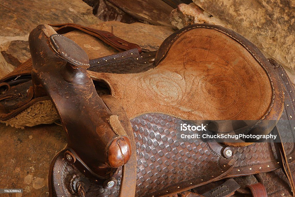 Saddle Sattel- und Zaumzeug-Ausstattung - Lizenzfrei Leder Stock-Foto