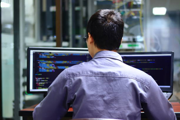 istock Administrators who are monitoring system vulnerabilities. Or to prevent hacking to steal data or destroy information from hackers. And check for system errors that are occurring. 1163289450