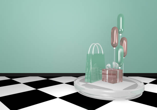 istock glass gift set in mint green and pink. 1163289643