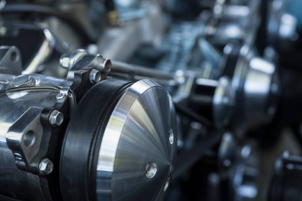 istock Close up of a classic car engine 1163295488