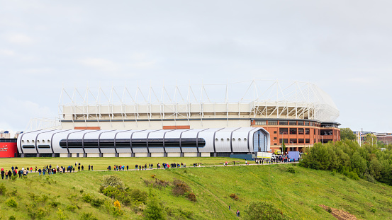 Sunderland, England - May 27, 2016:  The Stadium of Light, home of Sunderland Football Club in Sunderland, England.