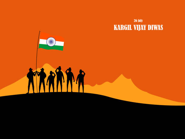 illustrazioni stock, clip art, cartoni animati e icone di tendenza di 26 luglio kargil vijay diwas,kargil vittoria giorno illustrazione vettoriale immagine - kargil