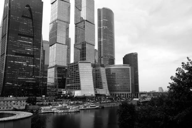 istock Business center with high skyscrapers 1163303592