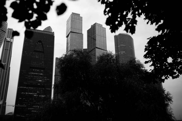 istock Business center with high skyscrapers 1163304121