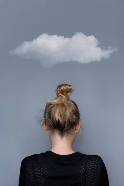 istock Young girl simple hairstyle back view 1163307682