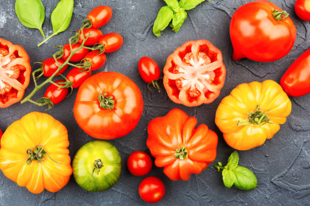istock Variety of large heirloom tomatoes 1163309007