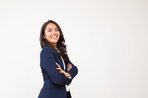 istock Young businesswoman smiling at camera 1163309160