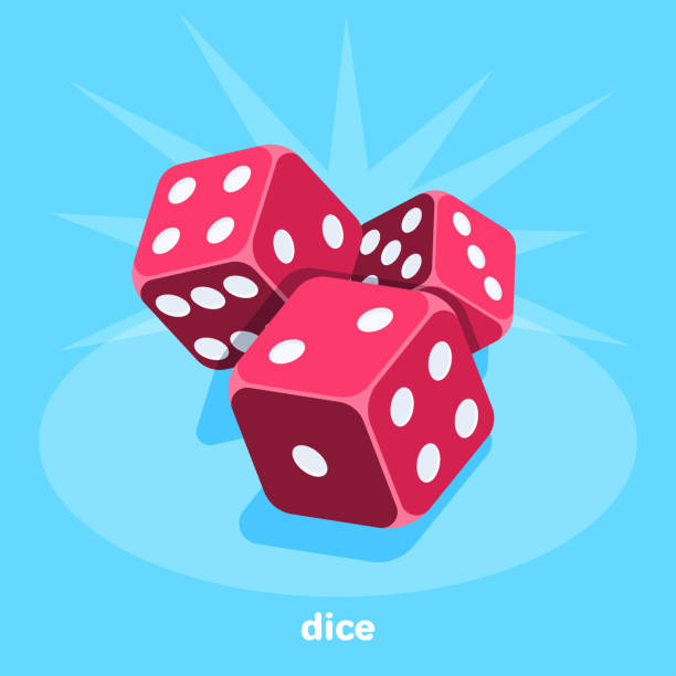 Says red dice on a blue background, isometric image, gambling for everyone backgammon stock illustrations