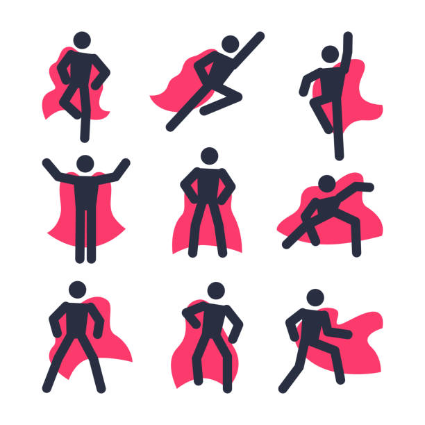 super sylwetka - superhero flying heroes business stock illustrations