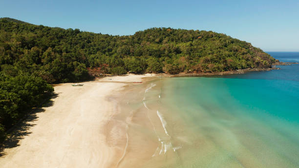 istock Tropical beach with white sand, view from above 1163312644