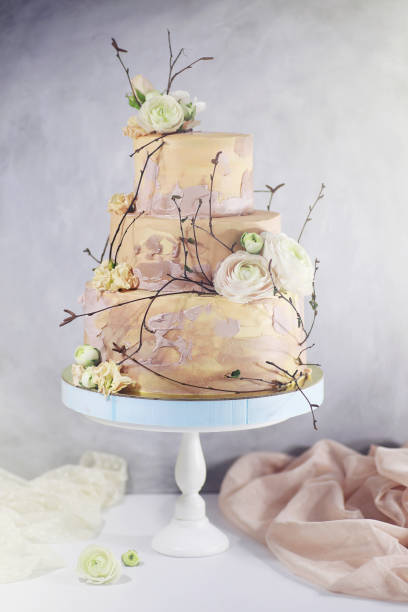istock Beautiful festive cake biscuit with different creams 1163313692