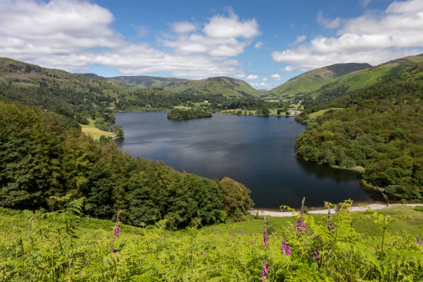 Grasmere from Loughrigg Terrace Grasmere from Loughrigg Terrace looking towards Helm Crag and Rydal Fell grasmere stock pictures, royalty-free photos & images