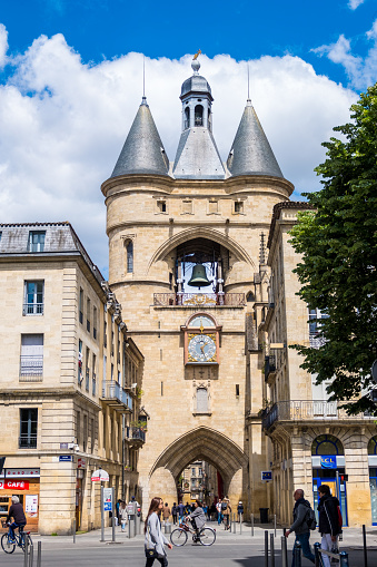 Bordeaux, France - May 5, 2019: La Grosse Cloche or the Big Bell of Bordeaux, France