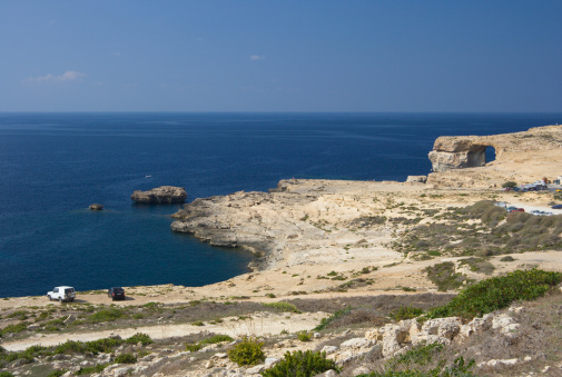 Overview of the Dwejra area with the famous Azure Window.