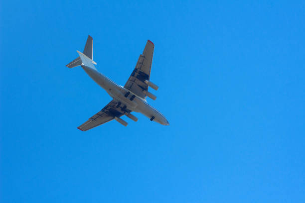 istock the plane flies in the sky 1163329676