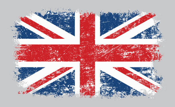 ilustrações de stock, clip art, desenhos animados e ícones de grunge old uk british flag vector illustration - british flag flag old fashioned retro revival