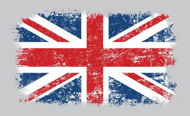 Vector illustration of Grunge old UK British flag vector illustration