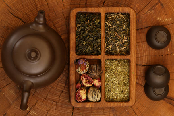istock assortment of green tea 1163334244