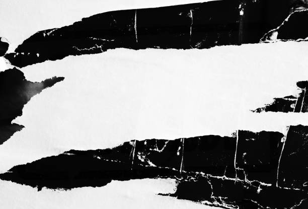 istock Blank white black old ripped torn paper crumpled creased posters grunge textures backdrop backgrounds placard 1163334259