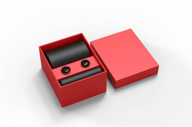 Gift Set For Men Silk Tie Pocket Square And Cuff Links Set For Branding 3d Illustration Stock Photo - Download Image Now - iStock