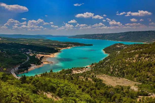 Photo of Lake of Sainte-Croix, as Seen from the Entrance of the Verdon Gorge, Provence, France