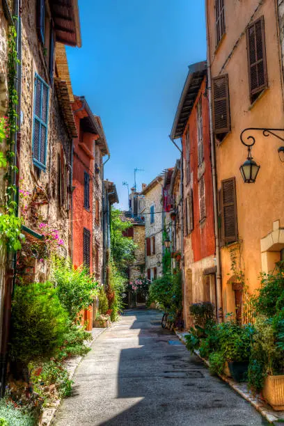 Charming, narrow street in Vence, Provence