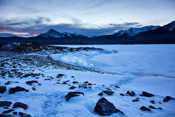 istock Quiet winter scene at the lake 1163338591