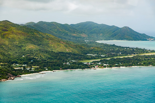 Elevated view of Saint Garusi beach, Pearns Hill, cove bay beach, Jolly Harbor, Jolly Beach, Antigua and Barbuda