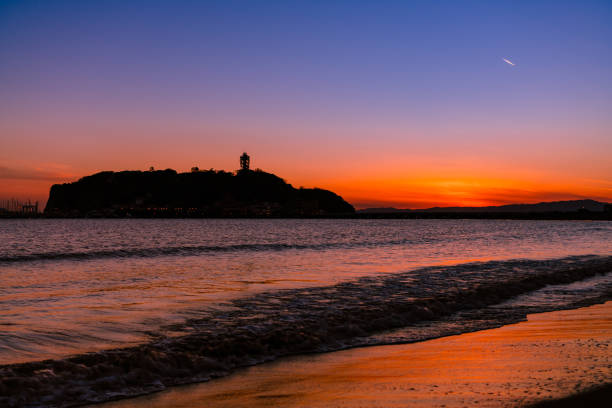 Beautiful sunset in Enoshima, Kanagaw, Japan.