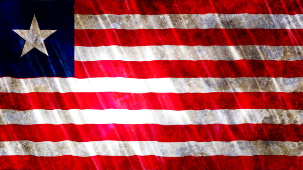 istock Liberia Flag Grunge 1163342153