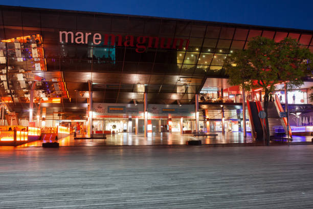 Barcelona, Spain - May 14, 2014: Maremagnum shopping centre at night