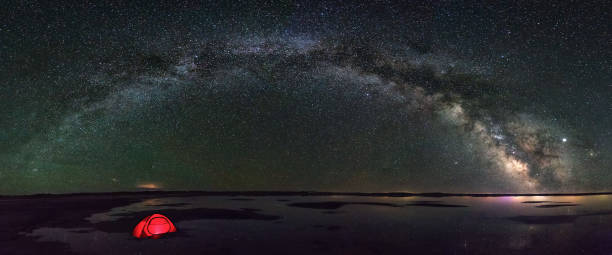 istock Wild Duck Lake under the Milky Way, in Inner Mongolia, China 1163349974