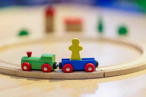 istock Wooden train for children. Game for children. 1163351262