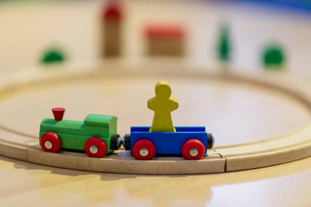 istock Wooden train for children. Game for children. 1163351284