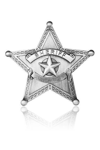 sheriff-stern - polizeiabzeichen stock-fotos und bilder