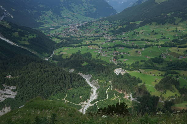 istock Hiking Valley and Alps in Switzerland 1163352589