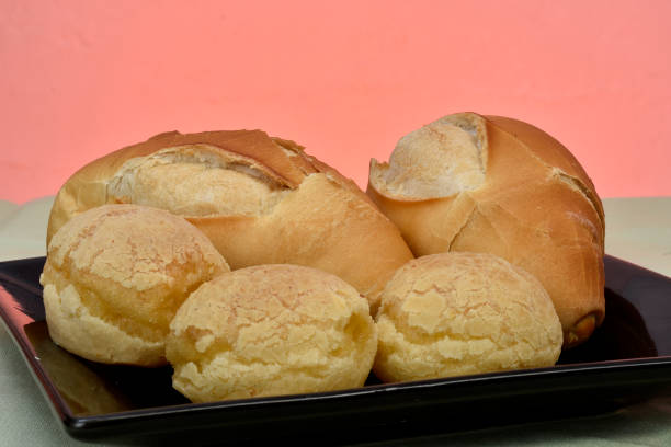 istock french bread and cheese bread on the plate with red background 1163352999