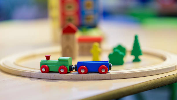 istock Wooden train for children. Game for children. 1163353263