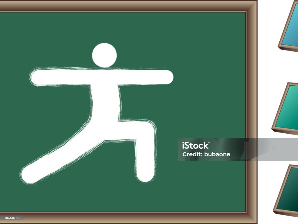 Rysunek kredą jogi pozować na Tablica - Grafika wektorowa royalty-free (Dbałość o ciało)