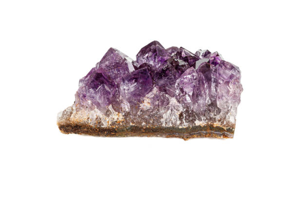 istock Amethyst Crystal Druse  macro mineral on white background 1163361912