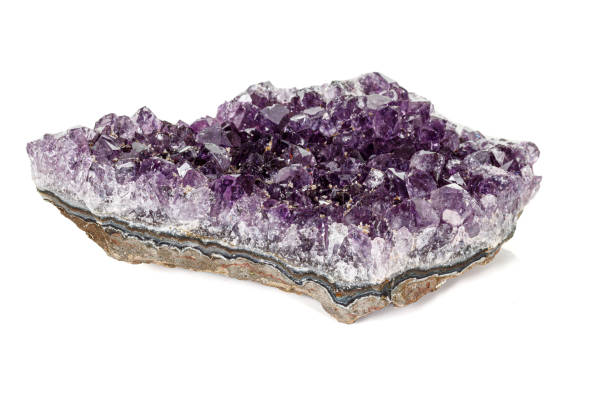 istock Amethyst Crystal Druse  macro mineral on white background 1163361972