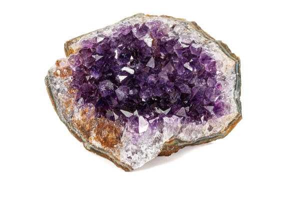 istock Amethyst Crystal Druse  macro mineral on white background 1163362014