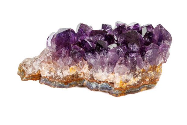 istock Amethyst Crystal Druse  macro mineral on white background 1163362055