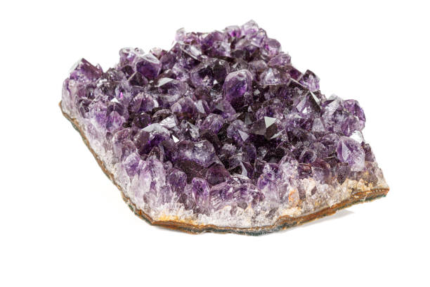 istock Amethyst Crystal Druse  macro mineral on white background 1163362067