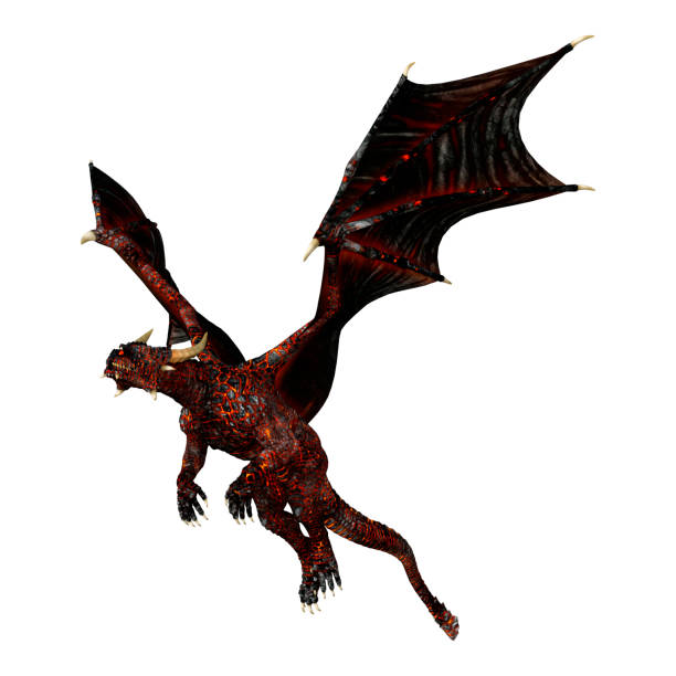 istock 3D illustration fantasy dragon on white 1163362117