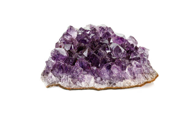 istock Amethyst Crystal Druse  macro mineral on white background 1163362238