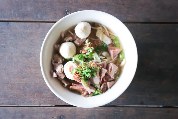 istock noodles or pork noodles with pork ball 1163363553