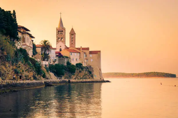 Photo of View of the town of Rab, Croatian tourist resort.